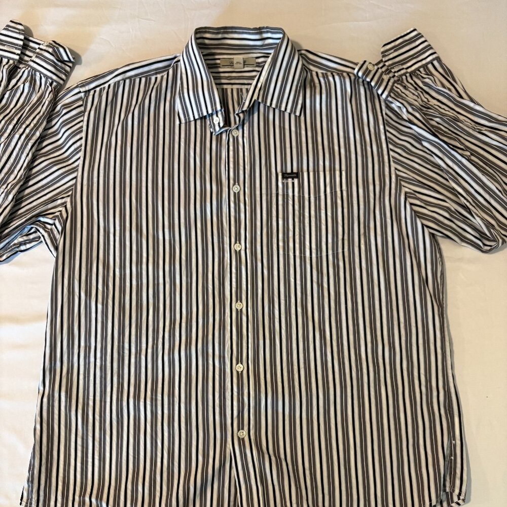 Faconnable Mens Shirt XXL Stripe Long Sleeve Button Down Classic Fit 36 Chest